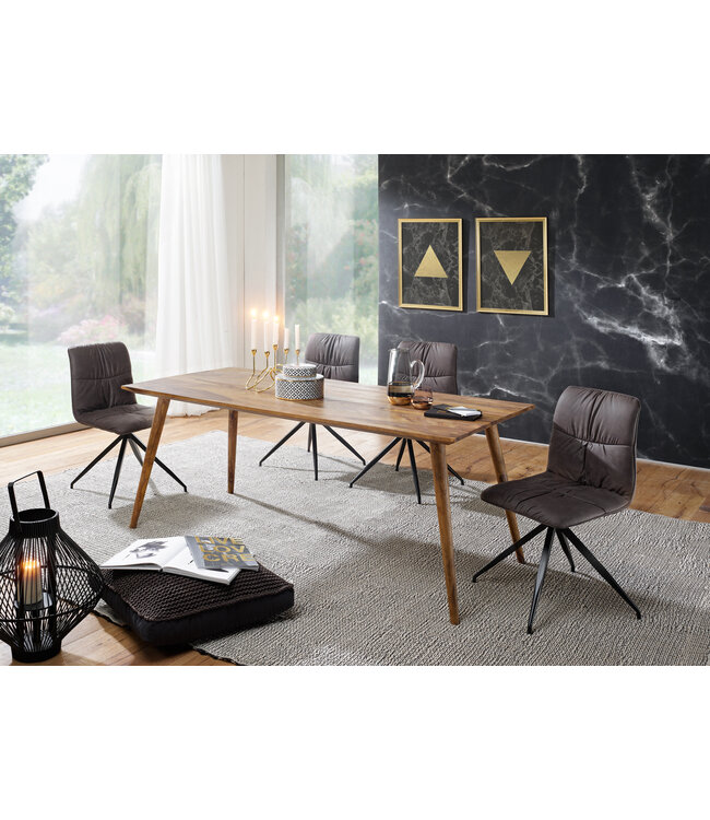 Wohnling eetkamertafel REPA 180 x 80 x 76 cm Sheesham rustiek massief hout | Design landhuis eettafel | Tafel voor eetkamer groot | 6 - 8 personen