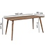 Wohnling eetkamertafel REPA 160 x 80 x 76 cm Sheesham rustiek massief hout | Design landhuis eettafel | Tafel voor eetkamer groot | 6 - 8 personen