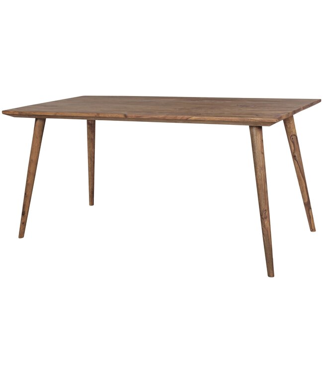 Wohnling eetkamertafel REPA 160 x 80 x 76 cm Sheesham rustiek massief hout | Design landhuis eettafel | Tafel voor eetkamer groot | 6 - 8 personen