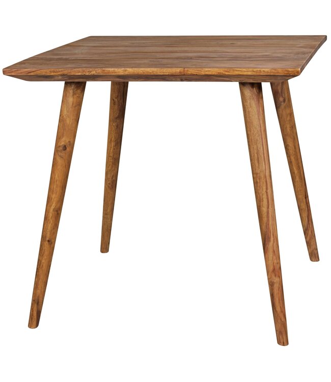 Wohnling eetkamertafel REPA 80 x 80 x 76 cm Sheesham rustiek massief hout | Design landhuis eettafel | Tafel voor eetkamer vierkant | 4 mensen
