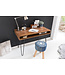 Wohnling bureau Bagli bruin 110 x 60 x 76 cm massief houten laptop tafel Sheesham Nature | Landelijke stijl bureau met 1 berging keer | Kantoor tafel Pc-tafel