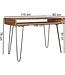 Wohnling bureau Bagli bruin 110 x 60 x 76 cm massief houten laptop tafel Sheesham Nature | Landelijke stijl bureau met 1 berging keer | Kantoor tafel Pc-tafel