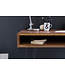 Wohnling bureau Bagli bruin 110 x 60 x 76 cm massief houten laptop tafel Sheesham Nature | Landelijke stijl bureau met 1 berging keer | Kantoor tafel Pc-tafel