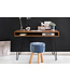 Wohnling bureau Bagli bruin 110 x 60 x 76 cm massief houten laptop tafel Sheesham Nature | Landelijke stijl bureau met 1 berging keer | Kantoor tafel Pc-tafel