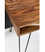 Wohnling bureau Bagli bruin 110 x 60 x 76 cm massief houten laptop tafel Sheesham Nature | Landelijke stijl bureau met 1 berging keer | Kantoor tafel Pc-tafel