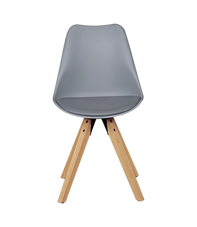 Wohnling Set van 2 Retro Dining chair grijs | Scandinavian beklede stoel rugleuning | Keukenstoel gestoffeerde kunstleer