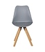 Wohnling Set van 2 Retro Dining chair grijs | Scandinavian beklede stoel rugleuning | Keukenstoel gestoffeerde kunstleer