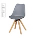 Wohnling Set van 2 Retro Dining chair grijs | Scandinavian beklede stoel rugleuning | Keukenstoel gestoffeerde kunstleer