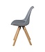 Wohnling Set van 2 Retro Dining chair grijs | Scandinavian beklede stoel rugleuning | Keukenstoel gestoffeerde kunstleer