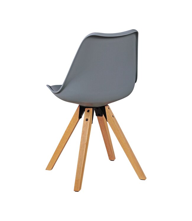 Wohnling Set van 2 Retro Dining chair grijs | Scandinavian beklede stoel rugleuning | Keukenstoel gestoffeerde kunstleer