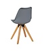 Wohnling Set van 2 Retro Dining chair grijs | Scandinavian beklede stoel rugleuning | Keukenstoel gestoffeerde kunstleer