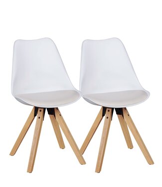 Wohnling Eetkamerstoel LIMA wit set 2 - WL5.024