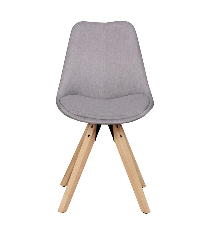 Wohnling Set van 2 Retro Dining Chair lichtgrijs beklede stoel bekleding gecapitonneerde rugleuning design keuken Chair