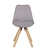 Wohnling Set van 2 Retro Dining Chair lichtgrijs beklede stoel bekleding gecapitonneerde rugleuning design keuken Chair