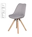 Wohnling Set van 2 Retro Dining Chair lichtgrijs beklede stoel bekleding gecapitonneerde rugleuning design keuken Chair