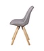 Wohnling Set van 2 Retro Dining Chair lichtgrijs beklede stoel bekleding gecapitonneerde rugleuning design keuken Chair