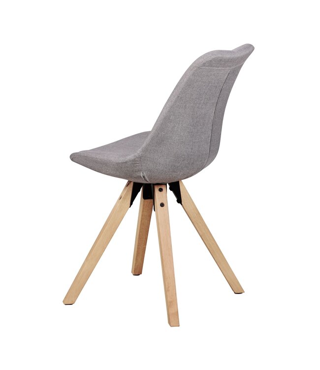 Wohnling Set van 2 Retro Dining Chair lichtgrijs beklede stoel bekleding gecapitonneerde rugleuning design keuken Chair