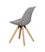 Wohnling Set van 2 Retro Dining Chair lichtgrijs beklede stoel bekleding gecapitonneerde rugleuning design keuken Chair