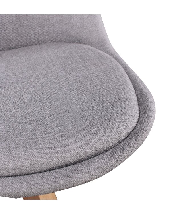 Wohnling Set van 2 Retro Dining Chair lichtgrijs beklede stoel bekleding gecapitonneerde rugleuning design keuken Chair