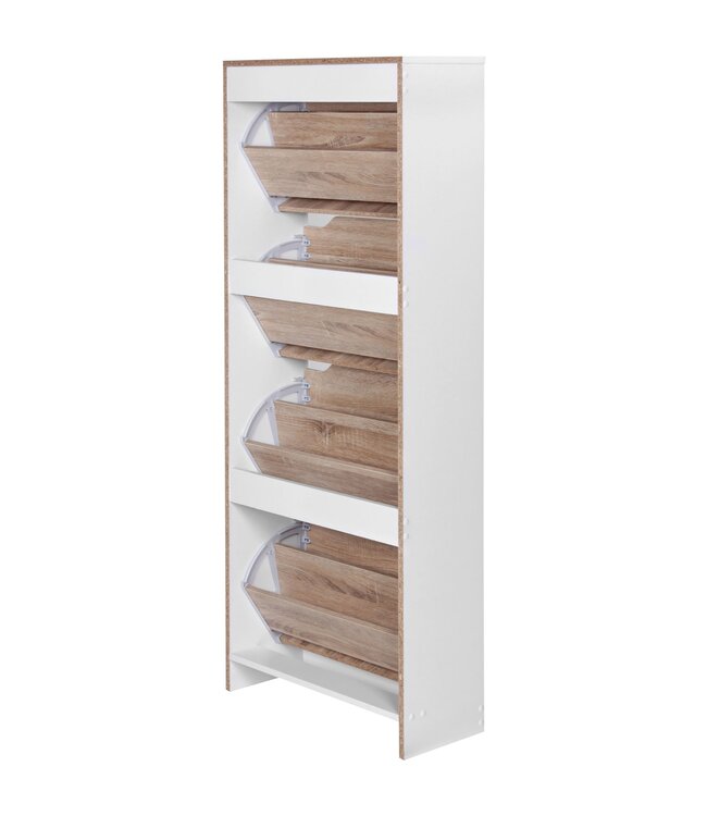 Wohnling schoenenkast 4 vakken voor vouwschoen dresser 150 cm schoenenkast 20 paar schoenen dresser schoen moderne tipper
