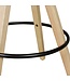 Wohnling 2 Set  LIMA zwart retro design  hout met rugleuning | Design Barstoel Retro Scandinavisch 2 stuks | Aanrecht hoogte zithoogte 77 cm