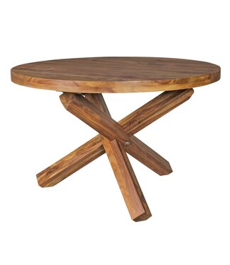 Wohnling Eettafel rond bruin 120 cm diameter - WL5.055
