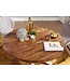 Wohnling ontwerp Eettafel rond Ø 120 cm x 75 cm massief hout Sheesham | Cottage eettafel 4 personen | Keuken tafel voor eetkamer tafel bruin