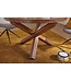 Wohnling ontwerp Eettafel rond Ø 120 cm x 75 cm massief hout Sheesham | Cottage eettafel 4 personen | Keuken tafel voor eetkamer tafel bruin