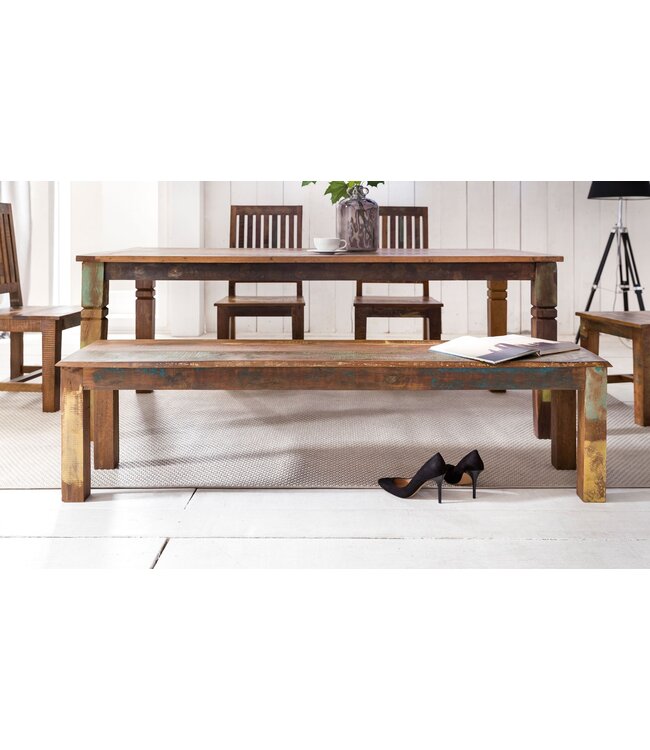 Wohnling eettafel DELHI 120 x 70 x 76 cm Mango shabby chic massief hout | Ontwerp uw villa te dineren boot hout | Tafel om te dineren rechthoekige | Kitchen Table 4 - 6 personen