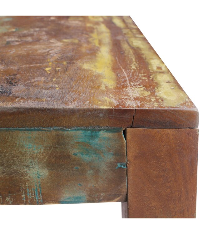 Wohnling salontafel DELHI 60 x 60 cm recycling Vintage massief houten salontafel | Ontwerp bijzettafel Country House salontafel | Tafel voor Living Room Shabby Chic in mangoboom