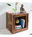 Wohnling Bijzettafel Calcutta 45 x 45 x 35 cm, Massief Houten Cube Tafel voor Woonkamer, Salontafel met Opbergruimte, Nachtkastje - Nachtconsole - Nachtkastje