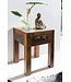 Wohnling Shabby Chic nachtkastje / nachtkastje mangoboom DELHI lade met donker bruin | Ontwerp nachtkastje 40 x 40 x 55 cm | Kleine bijzettafel Living