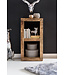 Wohnling Stellingen RUSTICA massief Mango 90 x 45 x 35 cm 2 legborden | Ontwerpen van houten plank Nature | Bijzettafel landelijke stijl | Kleine boekenkast massief hout
