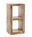 Wohnling Stellingen RUSTICA massief Mango 90 x 45 x 35 cm 2 legborden | Ontwerpen van houten plank Nature | Bijzettafel landelijke stijl | Kleine boekenkast massief hout
