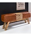 Wohnling Ontwerp Turn Bock Bench Brown Opbergruimte 120 x 29 x 53 cm | Draai voetbank gemaakt van echt leer vouwen compartiment | Kruk Garderobebank Kruk gymnastiek- bank