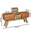 Wohnling Ontwerp Turn Bock Bench Brown Opbergruimte 120 x 29 x 53 cm | Draai voetbank gemaakt van echt leer vouwen compartiment | Kruk Garderobebank Kruk gymnastiek- bank