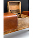 Wohnling Ontwerp Turn Bock Bench Brown Opbergruimte 120 x 29 x 53 cm | Draai voetbank gemaakt van echt leer vouwen compartiment | Kruk Garderobebank Kruk gymnastiek- bank
