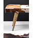Wohnling zitplaatsen binnen echte geitenleer Bruin Wit 120 x 40 x 52cm | Ontwerp gang bench decoration | Bank voor slaapkamer villa opgevuld gestoffeerde bank