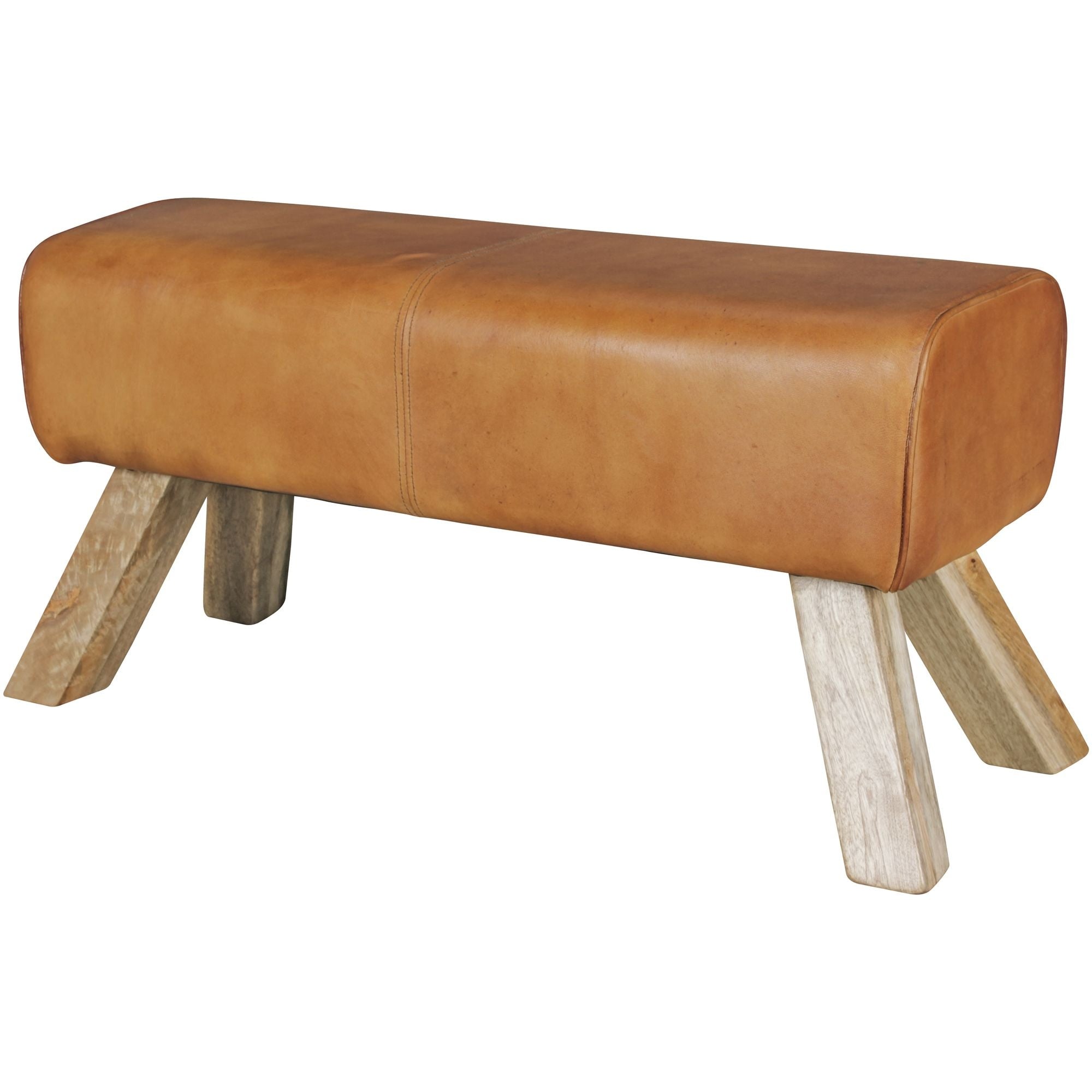 Bank bruin leer 90 cm breed