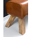 Wohnling Ontwerp Turn Bock plaatsen leder bruin 90 x 30 x 43 cm | Draai voetenbankje lederen bank | Kruk Garderobebank Kruk gymnastiek- bank