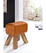 Wohnling Ontwerp Draai Bock Stool Brown 40 x 30 x 47 cm | Draai kruk kruk leer kruk | Extra kruk leren poef