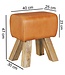 Wohnling Ontwerp Draai Bock Stool Brown 40 x 30 x 47 cm | Draai kruk kruk leer kruk | Extra kruk leren poef