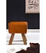 Wohnling Ontwerp Draai Bock Stool Brown 40 x 30 x 47 cm | Draai kruk kruk leer kruk | Extra kruk leren poef