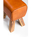 Wohnling Ontwerp Draai Bock Stool Brown 40 x 30 x 47 cm | Draai kruk kruk leer kruk | Extra kruk leren poef