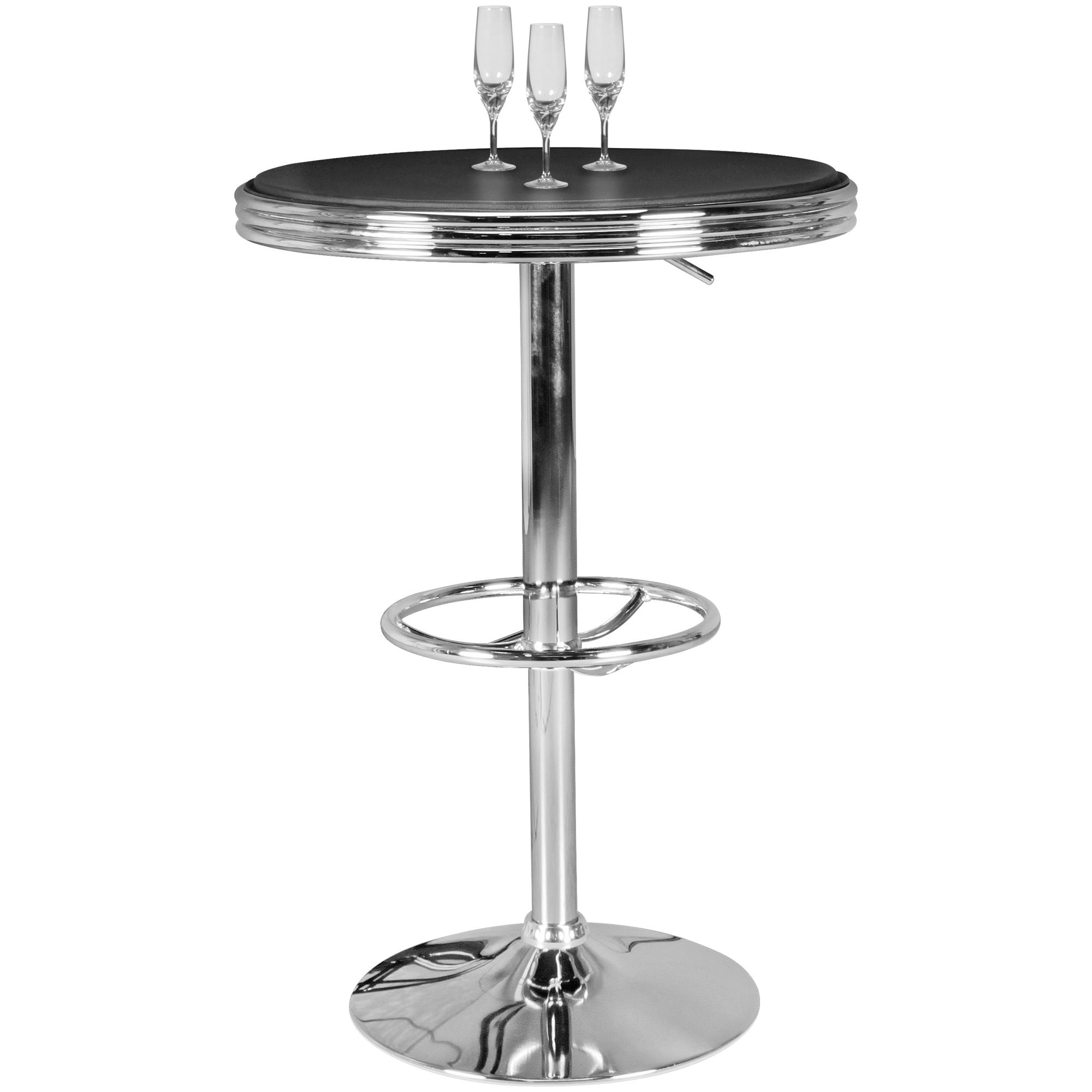 Bartafel ELVIS zwart 60x68x60 cm