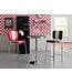 Wohnling American Diner Bar tafel ELVIS rond Ø 60 cm aluminium imitatieleer | Retro bartafel VS in Zwart / Zilver | Robuuste bistro tafel in de stijl van de jaren '50 | Party tafel met basis in verchroomd aluminium