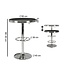 Wohnling American Diner Bar tafel ELVIS rond Ø 60 cm aluminium imitatieleer | Retro bartafel VS in Zwart / Zilver | Robuuste bistro tafel in de stijl van de jaren '50 | Party tafel met basis in verchroomd aluminium