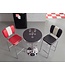Wohnling American Diner Bar tafel ELVIS rond Ø 60 cm aluminium imitatieleer | Retro bartafel VS in Zwart / Zilver | Robuuste bistro tafel in de stijl van de jaren '50 | Party tafel met basis in verchroomd aluminium