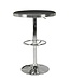 Wohnling American Diner Bar tafel ELVIS rond Ø 60 cm aluminium imitatieleer | Retro bartafel VS in Zwart / Zilver | Robuuste bistro tafel in de stijl van de jaren '50 | Party tafel met basis in verchroomd aluminium