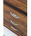 Wohnling Ontwerp dressoir KARAN Sheesham massief hout met kunstleer 160x44x80 cm | Dressoir in een rustieke, landelijke stijl | Chest met lades en deuren